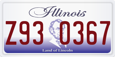 IL license plate Z930367