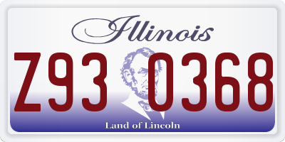IL license plate Z930368
