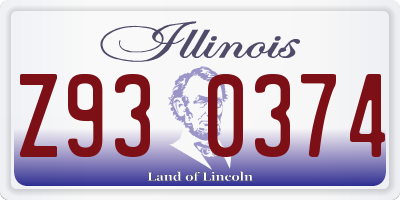IL license plate Z930374