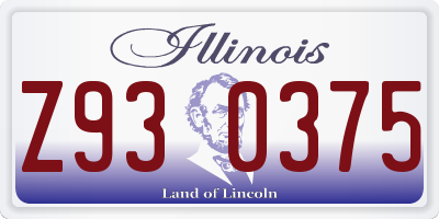 IL license plate Z930375