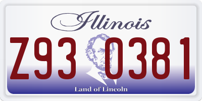 IL license plate Z930381