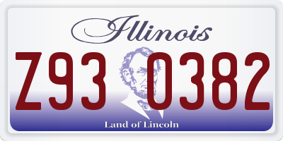 IL license plate Z930382