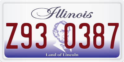 IL license plate Z930387