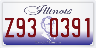 IL license plate Z930391
