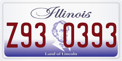 IL license plate Z930393