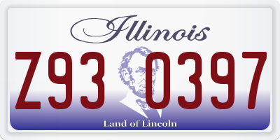 IL license plate Z930397
