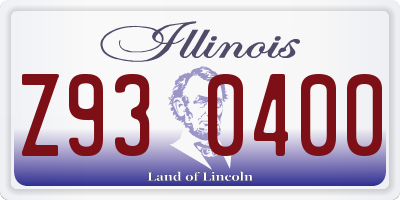 IL license plate Z930400