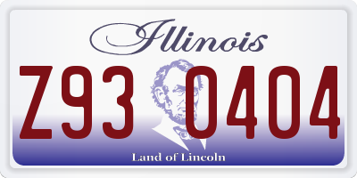 IL license plate Z930404