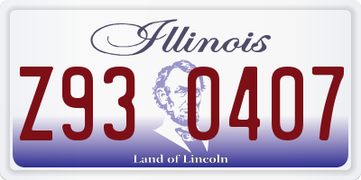 IL license plate Z930407