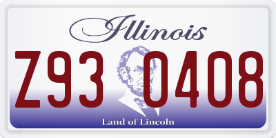 IL license plate Z930408