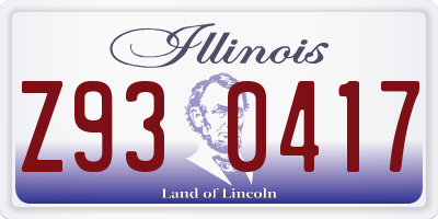 IL license plate Z930417