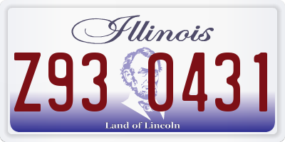 IL license plate Z930431
