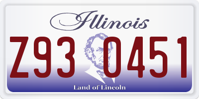IL license plate Z930451