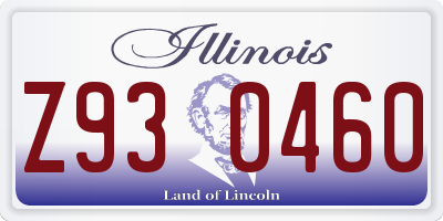 IL license plate Z930460