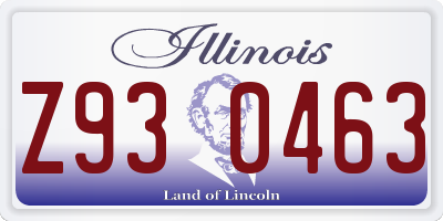 IL license plate Z930463