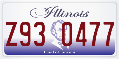 IL license plate Z930477