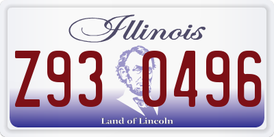 IL license plate Z930496