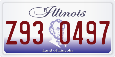 IL license plate Z930497