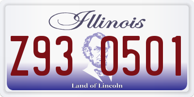 IL license plate Z930501