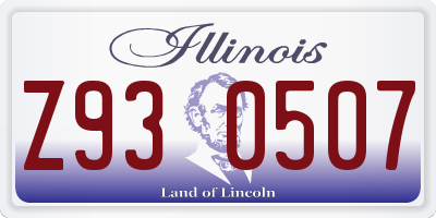IL license plate Z930507