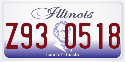 IL license plate Z930518