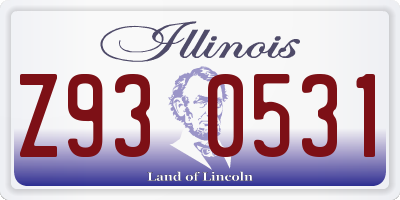 IL license plate Z930531