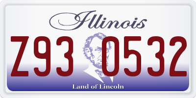 IL license plate Z930532