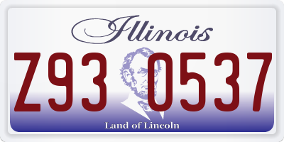 IL license plate Z930537