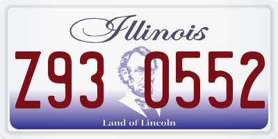 IL license plate Z930552