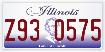 IL license plate Z930575