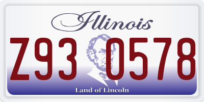 IL license plate Z930578