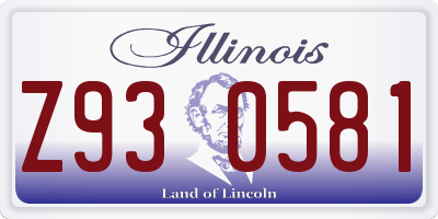 IL license plate Z930581