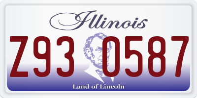 IL license plate Z930587