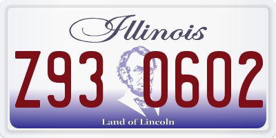 IL license plate Z930602