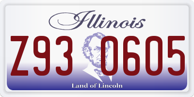 IL license plate Z930605