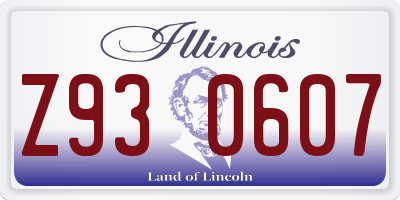 IL license plate Z930607