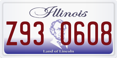 IL license plate Z930608
