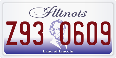 IL license plate Z930609