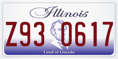IL license plate Z930617