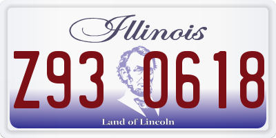 IL license plate Z930618