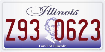 IL license plate Z930623