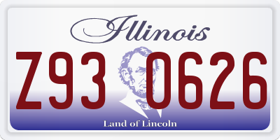 IL license plate Z930626