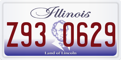 IL license plate Z930629