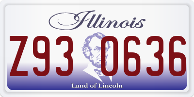 IL license plate Z930636