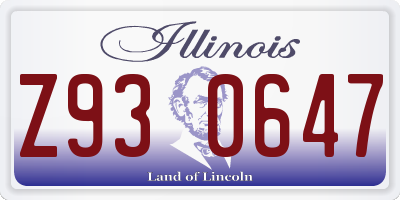 IL license plate Z930647