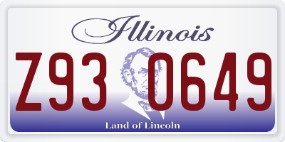 IL license plate Z930649