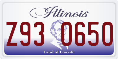 IL license plate Z930650