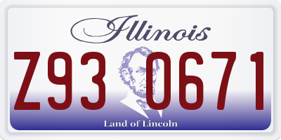 IL license plate Z930671