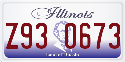 IL license plate Z930673