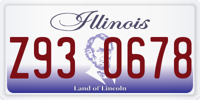 IL license plate Z930678